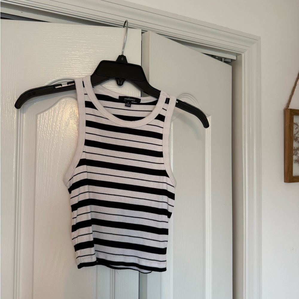 Striped Black and White Tank Top